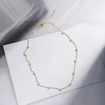 2022 New Beads Αλυσίδα λαιμού Kpop Pearl Choker Κολιέ Χρυσό Χρώμα Χαριτωμένο κρεμαστό γιακά με αλυσίδα για γυναίκες Δώρο για κορίτσια κοσμήματα