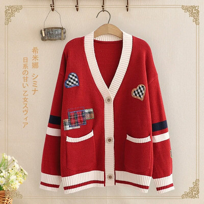 2023 m. rudens žiemos megztinis ir moteriški megztiniai su užsegimu Laisvi megztiniai Rožiniai megztiniai Moteriškas žieminis megztinis paltas