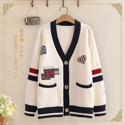 2023 m. rudens žiemos megztinis ir moteriški megztiniai su užsegimu Laisvi megztiniai Rožiniai megztiniai Moteriškas žieminis megztinis paltas