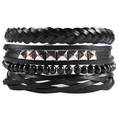 Nauja Raided Wrap odinė apyrankė vyrams Vintage Life Tree vairo žavesys mediniai karoliukai etninės genties apyrankės virvelės apyrankės papuošalai