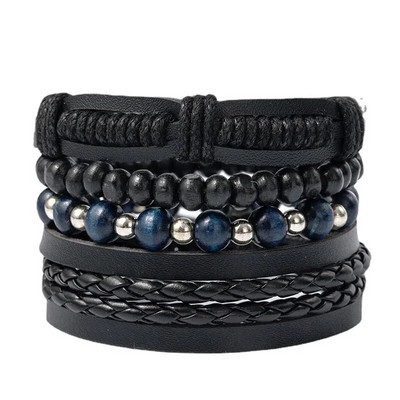 Nauja Raided Wrap odinė apyrankė vyrams Vintage Life Tree vairo žavesys mediniai karoliukai etninės genties apyrankės virvelės apyrankės papuošalai