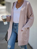 Fitshinling Pockets Twist női kardigánok Kötött téli kabát Vintage Slim Holiday Boho Slim hosszú kardigán női kötöttáru Új