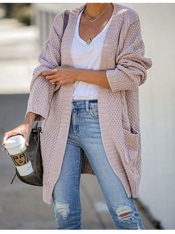 Fitshinling Pockets Twist Γυναικείες ζακέτες Πλεκτό Χειμερινό παλτό Vintage Slim Holiday Boho Slim μακριά ζακέτα Γυναικεία πλεκτά Νέα