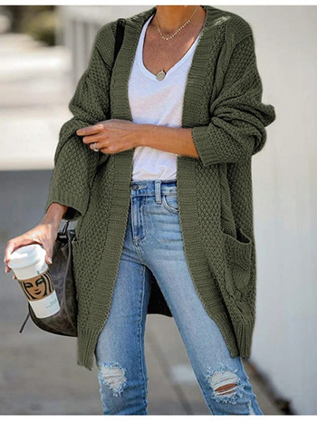 Fitshinling Pockets Twist Γυναικείες ζακέτες Πλεκτό Χειμερινό παλτό Vintage Slim Holiday Boho Slim μακριά ζακέτα Γυναικεία πλεκτά Νέα