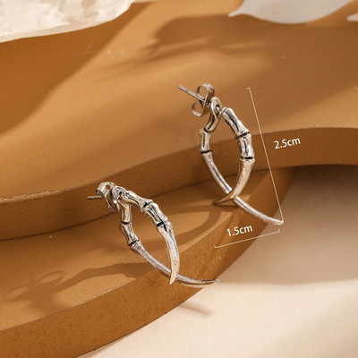 Kinitial Claw auskari, priekšējie aizmugurējie auskari, spīļu juvelierizstrādājumu auskari, gotiskās rotaslietas, ausu jaka, pūķa naga rotaslietas, priekšējā aizmugure