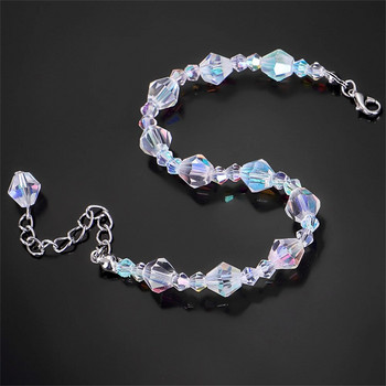 Βραχιόλι Fashion Northern Lights Crystals για γυναίκες Πολυτελές ρυθμιζόμενο AB Βραχιόλι με χάντρες τετράγωνο χρώμα Δώρα κοσμήματα για κορίτσια