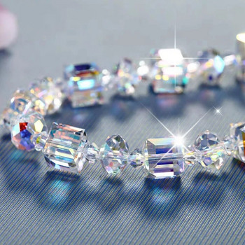 Βραχιόλι Fashion Northern Lights Crystals για γυναίκες Πολυτελές ρυθμιζόμενο AB Βραχιόλι με χάντρες τετράγωνο χρώμα Δώρα κοσμήματα για κορίτσια