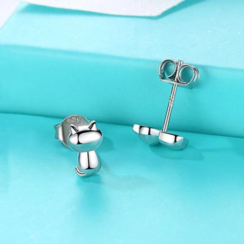 Eleganti modes aksesuāri sievietēm Tiny Kitty Cat Stud Stud Auskari Sieviešu dzimšanas dienas ballītei Jubilejas Dāvanu Rotaslietas Pendiente