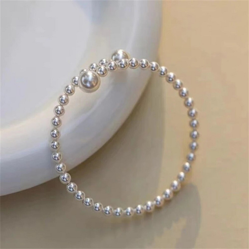 Šarms Pearl elastīgās rokassprādze sievietēm Vienkāršas daudzpusīgas Pērlīšu rokassprādzes Saldas kāzu ballītes rotaslietas aksesuāri dāvana