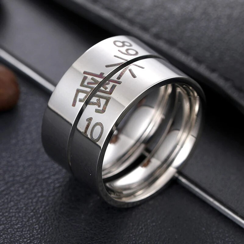 2-osaline moodne roostevabast terasest abielusõrmus hõbedase värviga romantilise disainiga südamega pulmapaari sõbrapäeva-aastapäeva kingitus