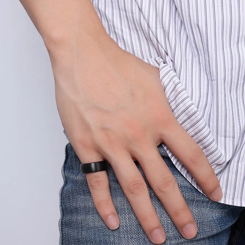 Ανδρικό δαχτυλίδι 100% καρβίδιο βολφραμίου αρραβωνιαστικό δαχτυλίδι κοσμήματος 8mm Anillos για κλασικό μαύρο ματ επιφάνεια από ατσάλι βολφραμίου