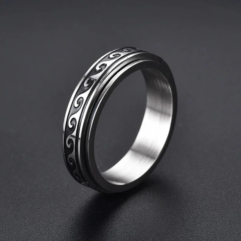 Nyugtalanító gyűrű Fidget Spinner Gyűrűk Nőknek Rozsdamentes acél gyűrűk Fedgets Szabadon forgó Stressz elleni kiegészítők Férfi ékszerek