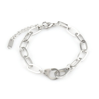 Hip-hop karkötők Punk Lover`s Lock Medál karkötők Divatos rozsdamentes acél szerető szív vastag lánc karkötők pár ékszer