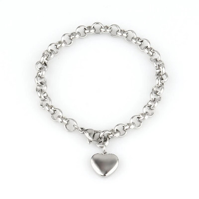 Hip-hop karkötők Punk Lover`s Lock Medál karkötők Divatos rozsdamentes acél szerető szív vastag lánc karkötők pár ékszer