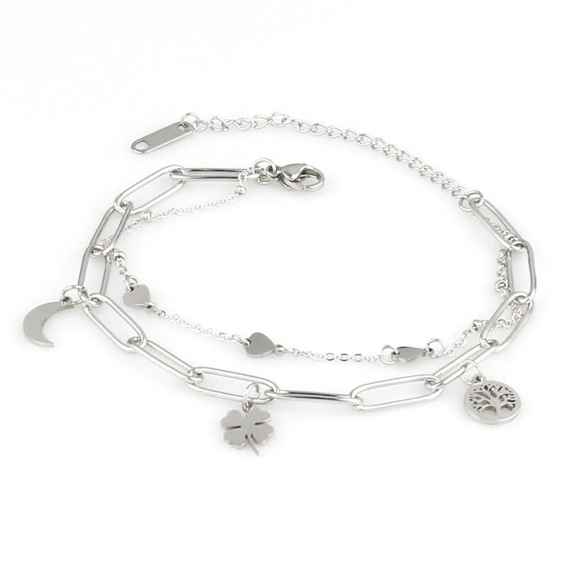 Hip-hop karkötők Punk Lover`s Lock Medál karkötők Divatos rozsdamentes acél szerető szív vastag lánc karkötők pár ékszer