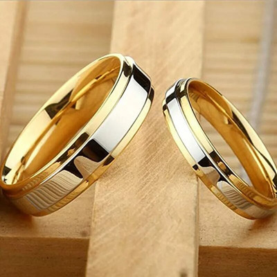 Луксозен дизайн Двойни пръстени от неръждаема стомана Опростени годежни сватбени пръстени Изискан обещаващ пръстен Романтични подаръци за Свети Валентин