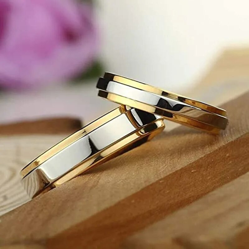 Luksusliku disainiga roostevabast terasest paarisõrmused Lihtsad kihlasõrmused Peen lubadussõrmus Romantiline sõbrapäeva kingitus