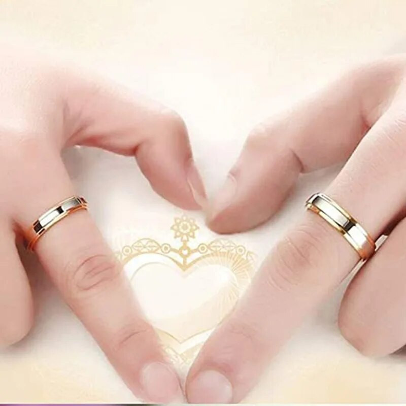 Luksusliku disainiga roostevabast terasest paarisõrmused Lihtsad kihlasõrmused Peen lubadussõrmus Romantiline sõbrapäeva kingitus