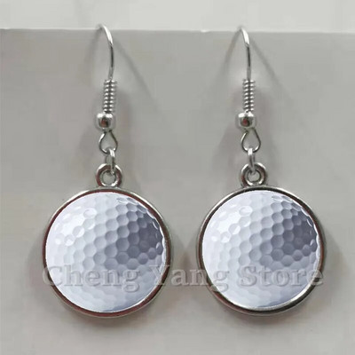 Ikdienas sportiski beisbola bumbiņu auskari stikla izliekti apaļi volejbola futbola tēls metāla auskari dzimšanas dienas dāvana