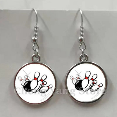 Ikdienas sportiski beisbola bumbiņu auskari stikla izliekti apaļi volejbola futbola tēls metāla auskari dzimšanas dienas dāvana