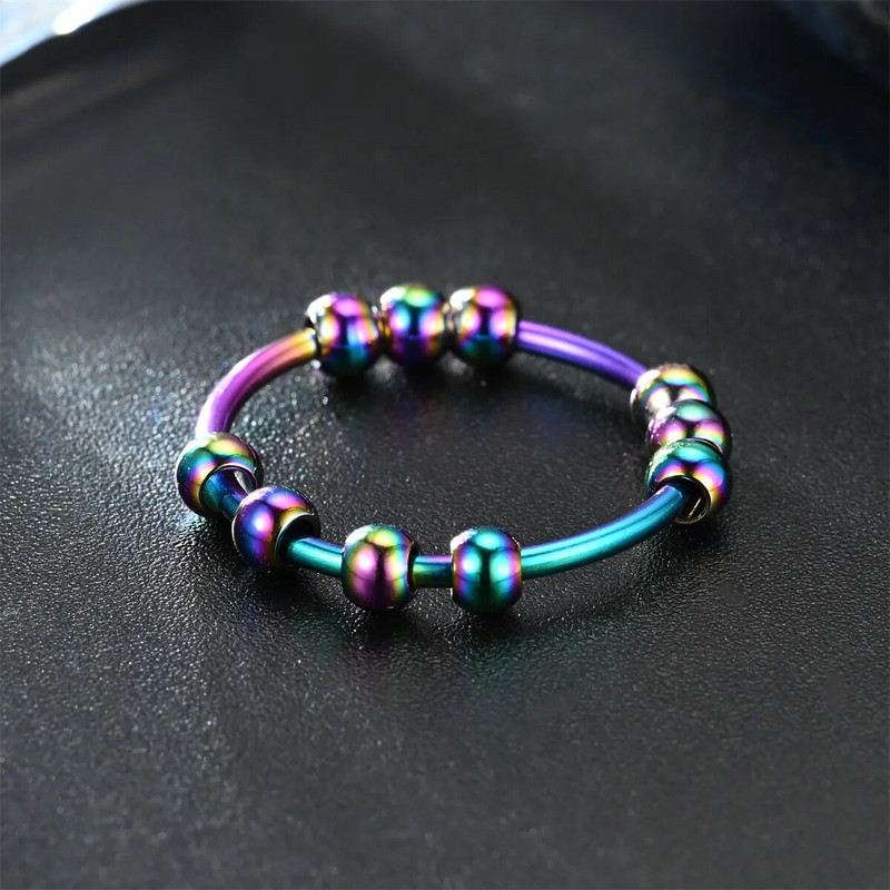 Modne perle od nehrđajućeg čelika Anksiozni prstenovi za ublažavanje stresa Fidget prstenovi za žene muškarce INS Simple Style šarm nakit darovi trend