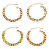 Jauna dizaina nerūsējošā tērauda rokassprādze Krāsainas modes rotaslietas sievietēm Kāzu ballītes dāvanu šarms, regulējamas rokassprādzes rotaslietas