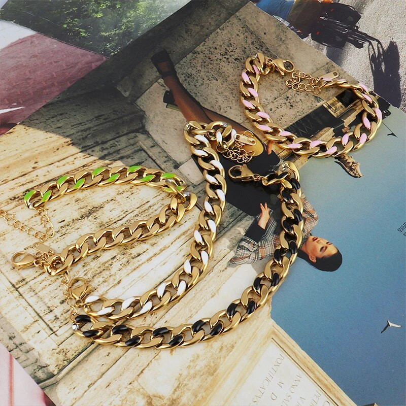 Jauna dizaina nerūsējošā tērauda rokassprādze Krāsainas modes rotaslietas sievietēm Kāzu ballītes dāvanu šarms, regulējamas rokassprādzes rotaslietas