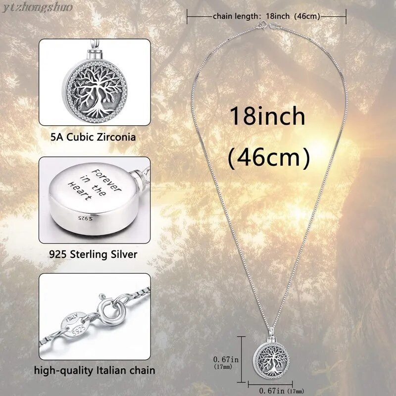 Tree Of Life Outlet õhukonditsioneer parfüümi medaljon Samuti tuhastamisurni ripats kaelakee tuha jaoks mälestusehted lemmikloomale/inimesele