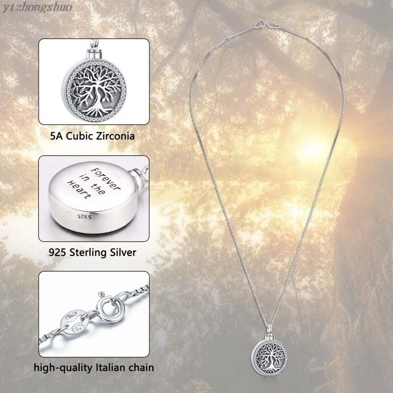Tree Of Life Outlet õhukonditsioneer parfüümi medaljon Samuti tuhastamisurni ripats kaelakee tuha jaoks mälestusehted lemmikloomale/inimesele
