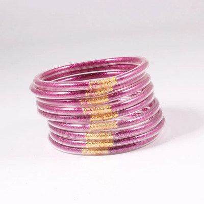 9gab/komplekts Glitter Jelly Aproces Rokassprādzes Komplekts Sievietēm Glitter Pildītas Želejas Silikona Rokassprādzes Meitenēm Sievietēm