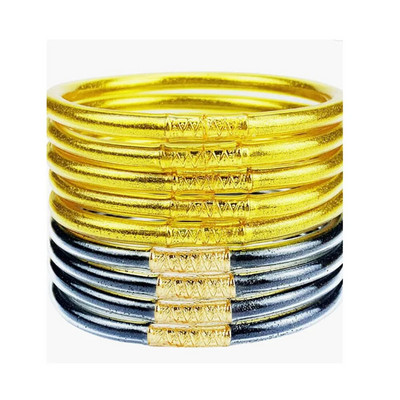 9gab/komplekts Glitter Jelly Aproces Rokassprādzes Komplekts Sievietēm Glitter Pildītas Želejas Silikona Rokassprādzes Meitenēm Sievietēm