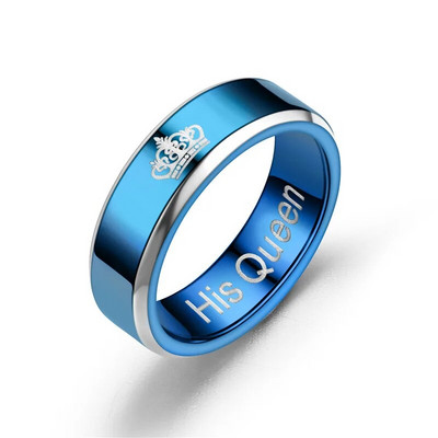 Από ανοξείδωτο ατσάλι Her King His Queen Couple Rings Κοσμήματα για τους λάτρεις της απλής μόδας αξεσουάρ δώρου γάμου Χονδρική