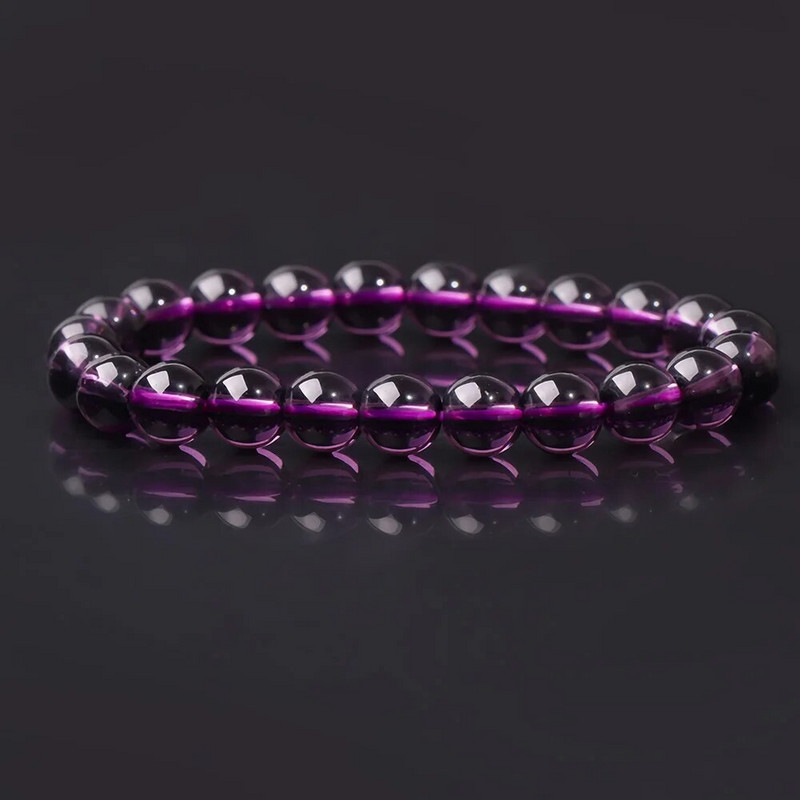 1 db 8 mm-es Charm gyöngyös karkötő természetes kő gyöngyökkel lila ametiszt karkötő karkötő férfi női ékszer legjobb barát ajándék