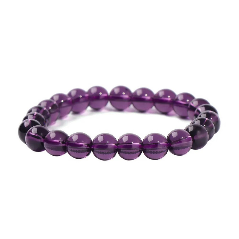 1 db 8 mm-es Charm gyöngyös karkötő természetes kő gyöngyökkel lila ametiszt karkötő karkötő férfi női ékszer legjobb barát ajándék