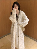 Jauni modes sieviešu džemperi, 2023. gada rudens, ziemas, vienrindas vienrindas, gara trikotāžas mētelis sievietēm Apģērbi Trikotāžas Topi