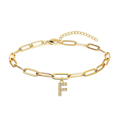 Klasiska sākotnējā rokassprādze sievietēm modes nerūsējošā tērauda papīra saspraudes ķēdes burtu kulonu rokassprādze sievietēm rotaslietas dāvana