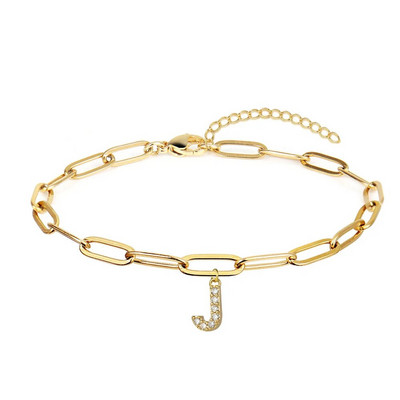 Klasiska sākotnējā rokassprādze sievietēm modes nerūsējošā tērauda papīra saspraudes ķēdes burtu kulonu rokassprādze sievietēm rotaslietas dāvana