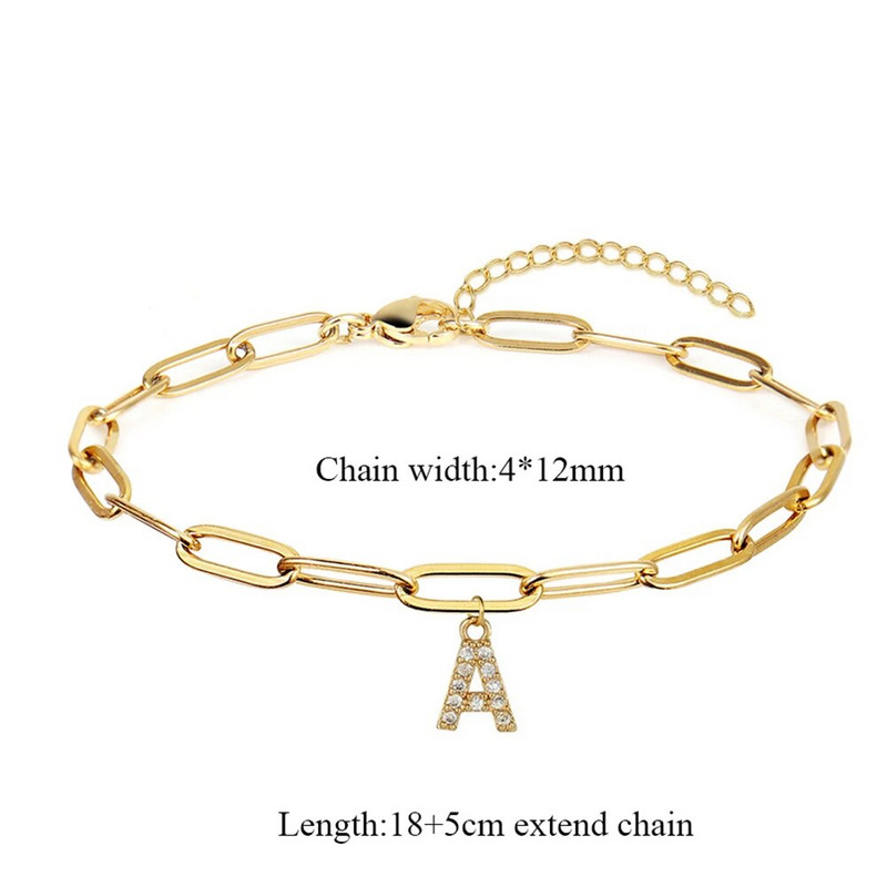 Klasiska sākotnējā rokassprādze sievietēm modes nerūsējošā tērauda papīra saspraudes ķēdes burtu kulonu rokassprādze sievietēm rotaslietas dāvana