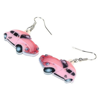 Bonsny Акрилни класически бръмбари Автомобилни обеци Висящи капки Винтидж модни авто бижута за жени Момичета Любители Аксесоари за подаръци