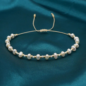 Гривна от мъниста Go2Boho Miyuki Модни изискани бижута Малки гривни от естествени сладководни перли за жени Бижута Подарък
