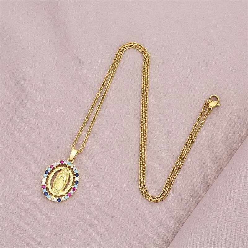 Προσωπικότητα Μόδα Θρησκευτικό κολιέ με κρεμαστό κόσμημα της Παναγίας Γυναικεία κομψά κοσμήματα Επετειακό πάρτι γενεθλίων Δώρο για τη γιορτή της μητέρας