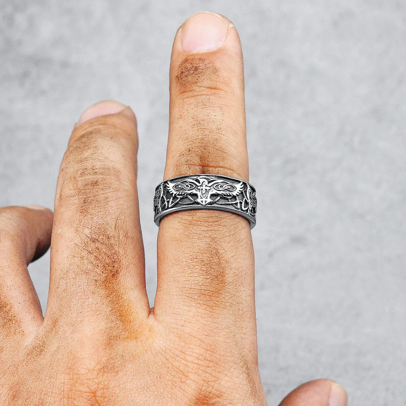 Phoenix Totem Gredzens 316L Nerūsējošā tērauda Vīriešu Labvēlīgi Gredzeni Moderns Biker Vīriešu Draugs Rotaslietas Radoša dāvana Dropshipping