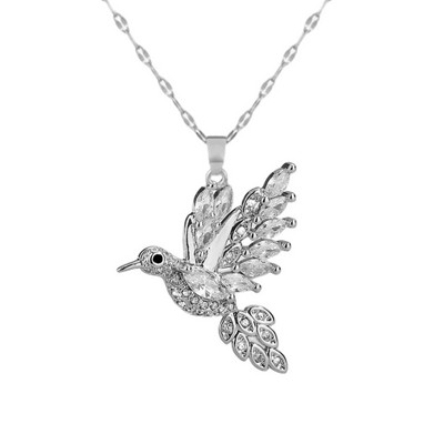 [επιχρυσωμένο ασήμι 18 καρατίων] Πολυτελές κολιέ με κρεμαστό κόσμημα από κρυστάλλινα πτηνά Βαβυλωνίας Κομψό Αξεσουάρ κοσμημάτων για πάρτι γενεθλίων σε δεξίωση