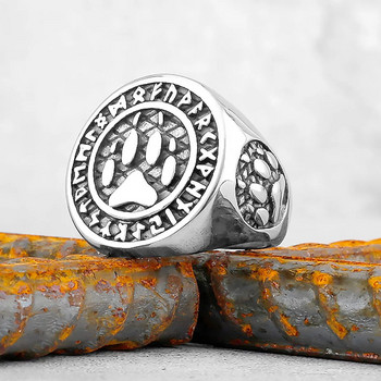 Vintage ανδρικό δαχτυλίδι Viking Raven από ανοξείδωτο ατσάλι Σκανδιναβικό φυλαχτό για εφήβους κοσμήματα Viking κοσμήματα δώρου