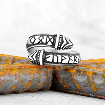 Vintage ανδρικό δαχτυλίδι Viking Raven από ανοξείδωτο ατσάλι Σκανδιναβικό φυλαχτό για εφήβους κοσμήματα Viking κοσμήματα δώρου