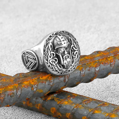 Винтидж мъжки викинг пръстен с гарван от неръждаема стомана Nordic Fashion Amulet Teen Multistyle Viking Jewelry Висулка Аксесоар за подарък