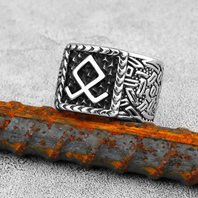 Винтидж мъжки викинг пръстен с гарван от неръждаема стомана Nordic Fashion Amulet Teen Multistyle Viking Jewelry Висулка Аксесоар за подарък