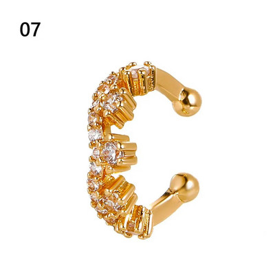 1 gab Helix Cartilage Conch viltus pīrsingu rotaslietas sievietēm vīriešiem regulējamas Cz auss aproces bez pīrsinga gliemežnīcas manžetes auskars