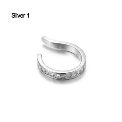 1 gab Helix Cartilage Conch viltus pīrsingu rotaslietas sievietēm vīriešiem regulējamas Cz auss aproces bez pīrsinga gliemežnīcas manžetes auskars