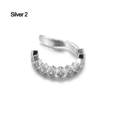 1 gab Helix Cartilage Conch viltus pīrsingu rotaslietas sievietēm vīriešiem regulējamas Cz auss aproces bez pīrsinga gliemežnīcas manžetes auskars